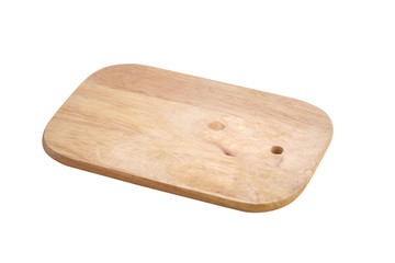 wooden tray on white background