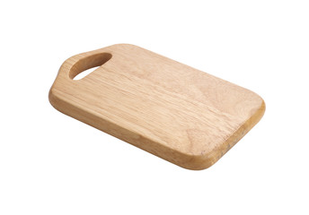 wooden tray on white background