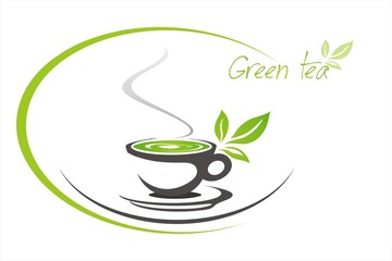 green tea, tea leaves , business logo design