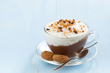 chocolate dessert with cream and amaretti