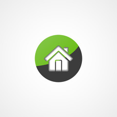 Green home web icon