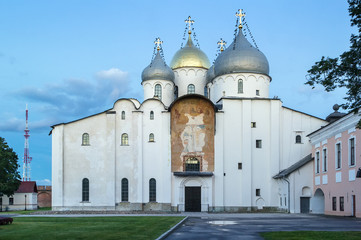 Fototapeta na wymiar Cathedral of St. Sophia The Wisdom Of God, Veliky Novgorod