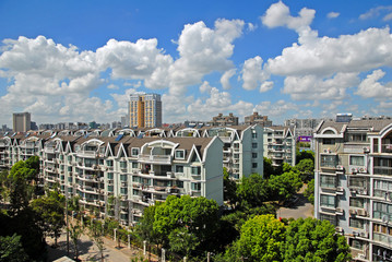 Shanghai, new model quarter in Putuo district.