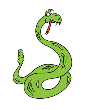cartoon snake, vector illustration