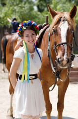 Ukrainian beautiful girl in national clothes
