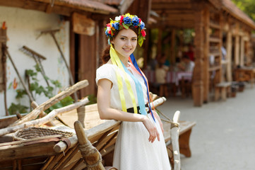 Ukrainian beautiful girl in national clothes