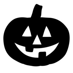 Halloween-Kürbis mit Gesicht, schwarz, Vektor, freigestellt