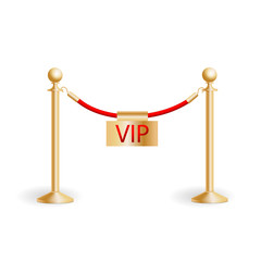 Rope barrier with a vip sign Isolated on white background, vecto