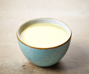 bowl of homemade vanilla sauce