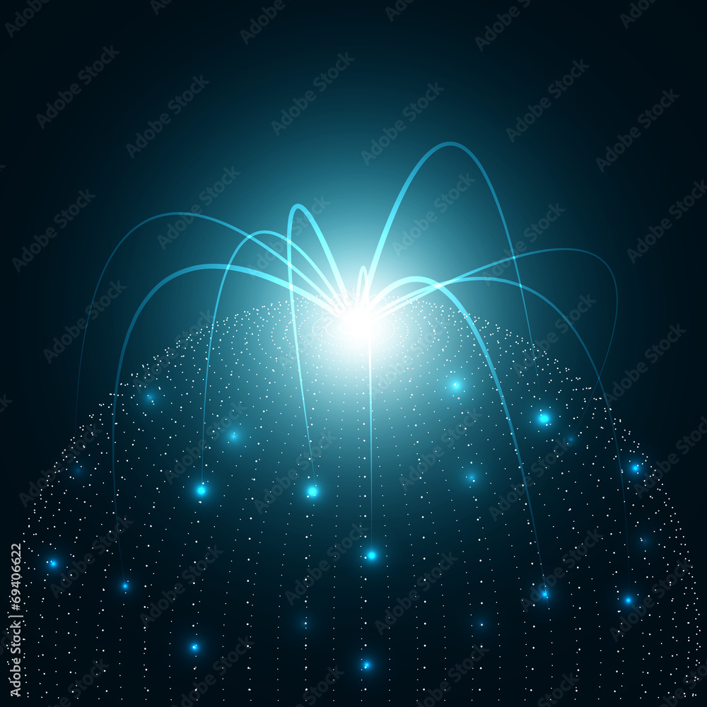 Aufkleber 3d abstract network vector illustration | eps10 circle design