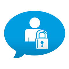 Fototapeta premium Etiqueta tipo app azul comentario simbolo login