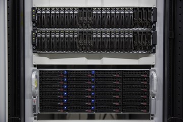 Black rack mounted server tower