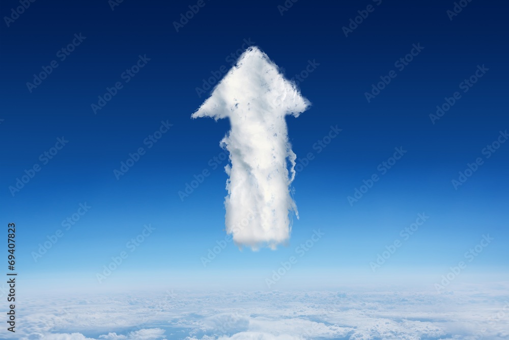 Poster composite image of cloud arrow