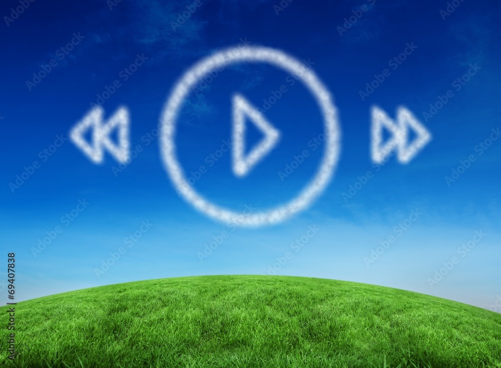 Aufkleber Composite image of cloud in shape of music player menu