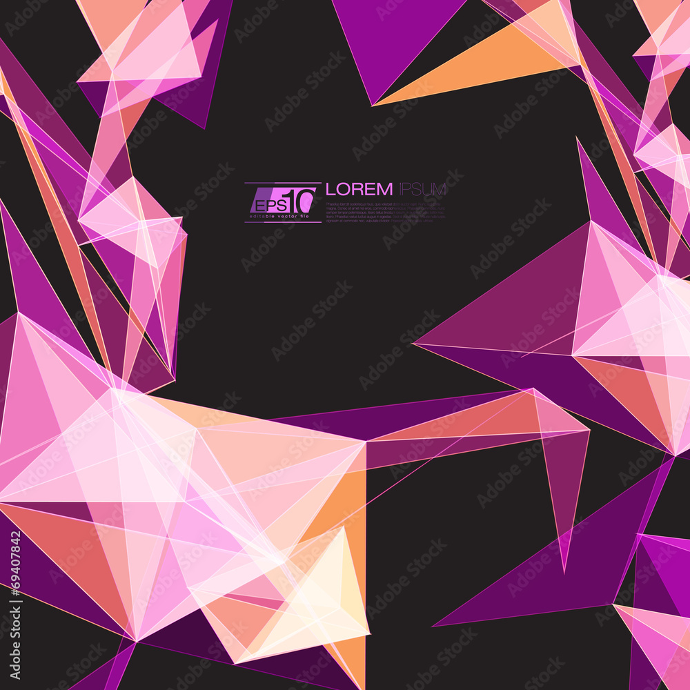 Aufkleber abstract mesh background with circles, lines and shapes | eps10 futuristic design