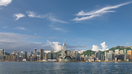 Fototapeta premium cityscape view of Hong Kong victoria bay front
