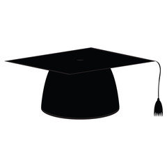 Graduation cap icon on white background