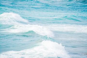 white and blue waves