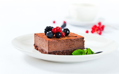Chocolate cake with summer berries