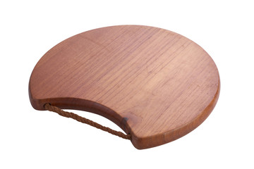 wooden tray on white background