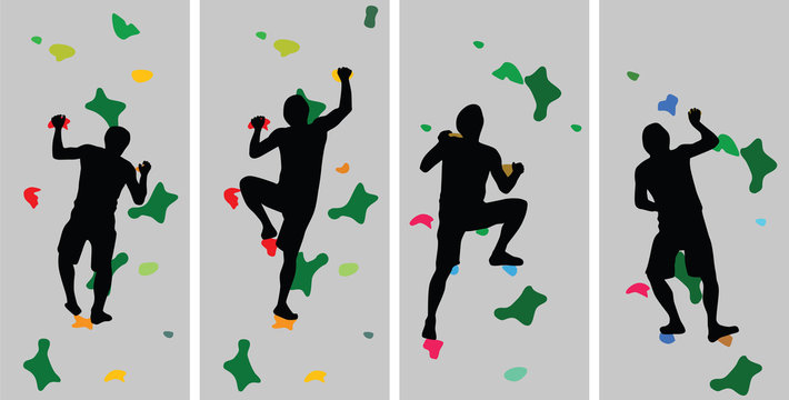 climber silhouette vector