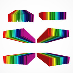 Rainbow colored 3d barcode set.