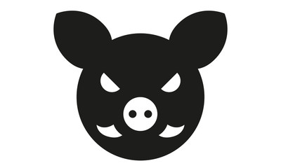 Wildschwein Kopf Frontal Böse