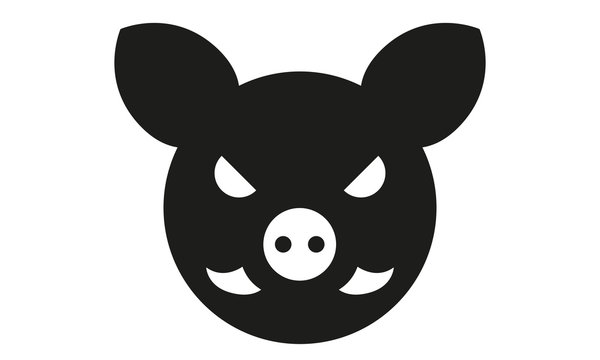 Wildschwein Kopf Frontal B&ouml;se