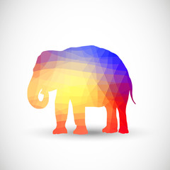 Geometric silhouettes animals Elephant