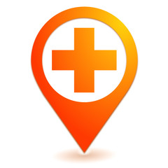 premiers secours sur symbole localisation orange