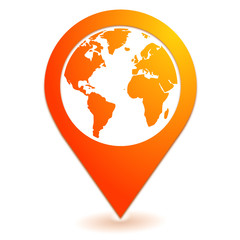 voyages sur symbole localisation orange
