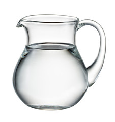 Water pitcher isolated on white. With clipping path - obrazy, fototapety, plakaty