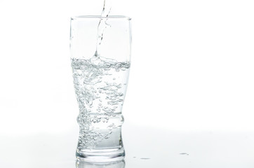 water splashing from glass