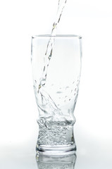 water splashing from glass