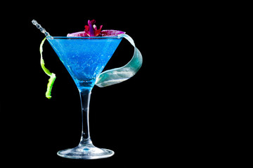 Blue Curacao cocktail  - Molecular Mixology