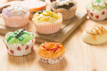 cupcakes with food backgrounds