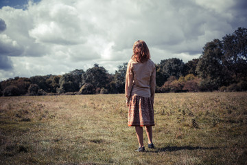 Young woman in a field