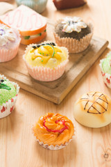 cupcakes with food backgrounds
