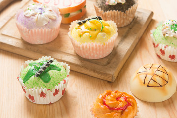 cupcakes with food backgrounds