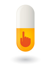 Pill with a hand