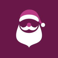 Abstract Christmas Card Santa Purple