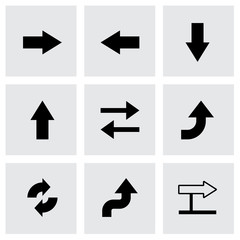 Vector black arrows icons set