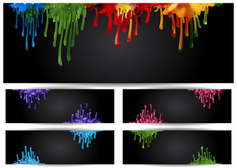 Abstract colorful paint runs © Angelinna