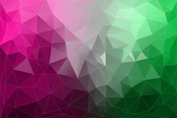 Poster Abstract green and violet polygonal background. © igor_shmel