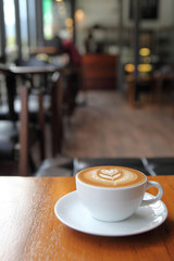coffee on wood background