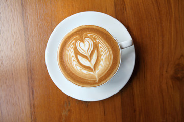 coffee on wood background