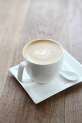 coffee on wood background