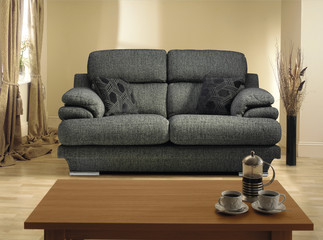 sofa in modern living room with coffee table