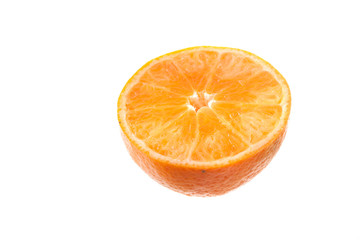 Slice of orange isolated on white background