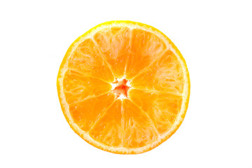 Slice of orange isolated on white background